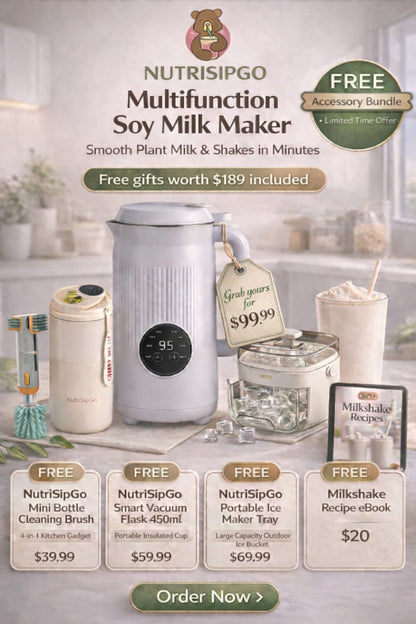 NutriSipGo Multifunction Soy Milk Maker – Home Kitchen Appliance